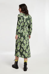 Vestido Con Atado En Cintura Estampado Flor